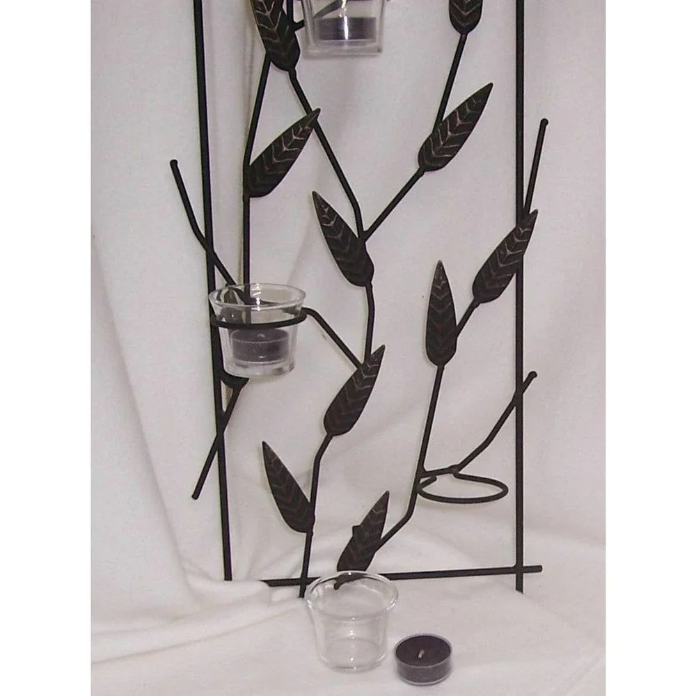 Partylite‎ Natures Garden Leaf Wall Sconce Brown Bronze Votive Candle Holder